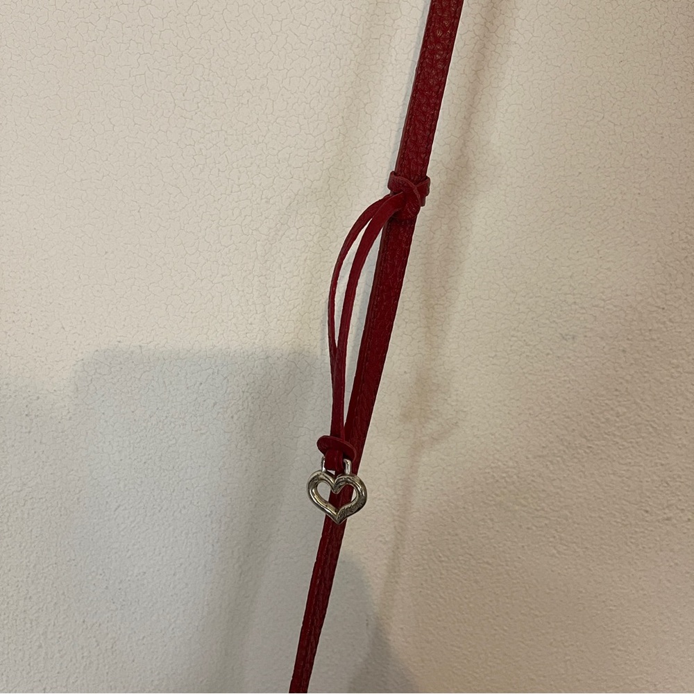 Brighton Red Faux Leather Crocodile Handbag Crossbody - Picture 6 of 14